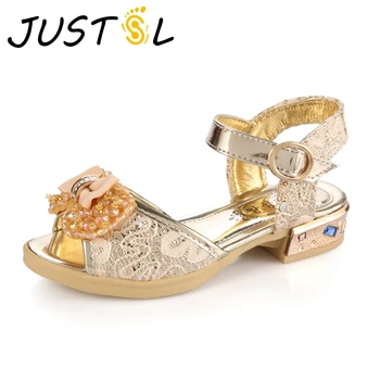 

New Little Girls High-heeled Fashion Sandals Children Princess Non-slip Wild Shoes Kids Comfortable Summer Sandals