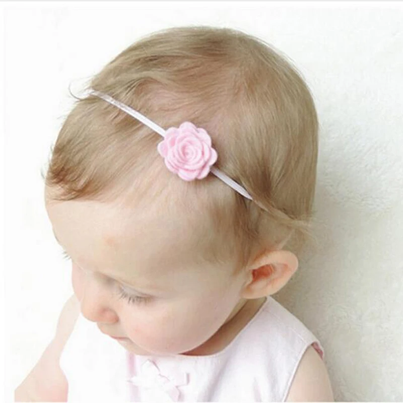 

1pcs 21color baby kids mini Non woven fabric Rose flower headbands Hair Flowers hair accessory photography props
