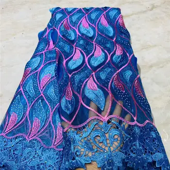 

African Lace Fabric,2019 Embroidered Nigerian Lace Fabric With Stones High Quality French Tulle Lace Fabric For Women