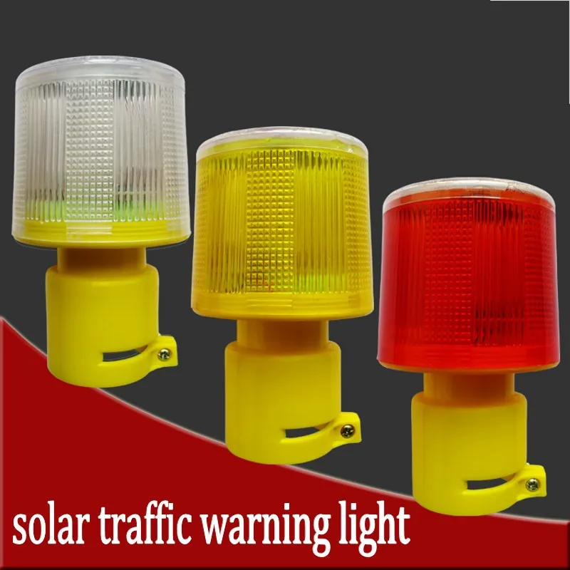 Solar Powered Traffic Light LED Safety Signal Beacon Alarm Lamp