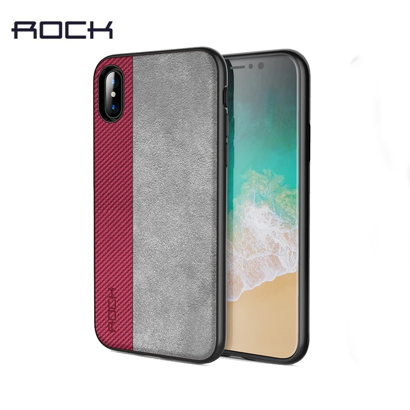 

ROCK 2017 Newest Case for iPhone X 5.8inch Full Protection Back Case Slim TPU+Microfiber Splicing Material high quality