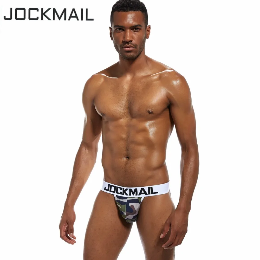 

JOCKMAIL brand jockstrap underwear men Sexy cueca jockstrap gay underwear polyester Camouflage tanga hombre G-strings Thongs