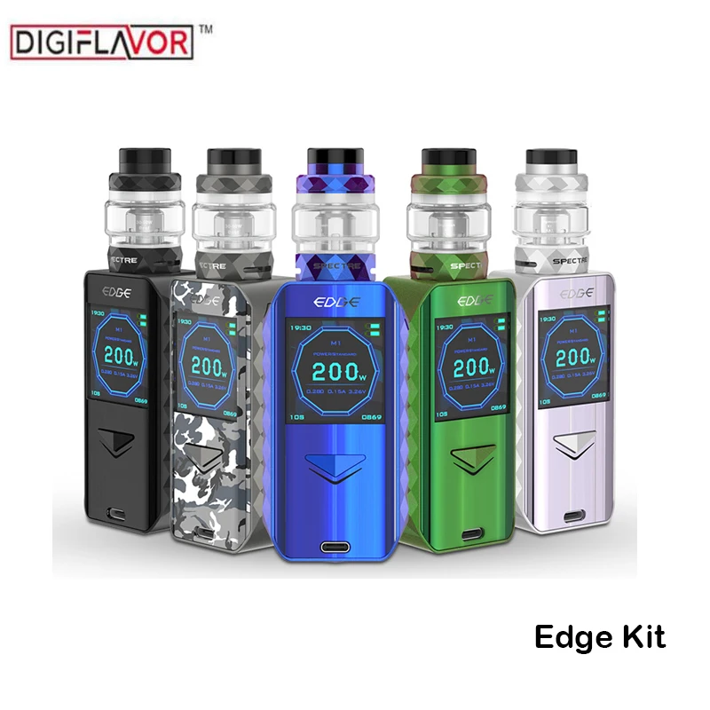 

Digiflavor Edge Kit 200W Edge Box Mod Vape Advanced AS Chipset With Spectre Sub Ohm Tank E Cigarette Fast Wireless Charge Vaper