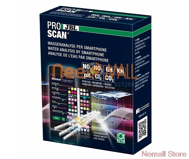 

Aquarium JBL Proscan Test Water Analysis With Evaluation Via App Water Test Kit Set For PH/GH/KH/NO2/NO3/Cl2/co2
