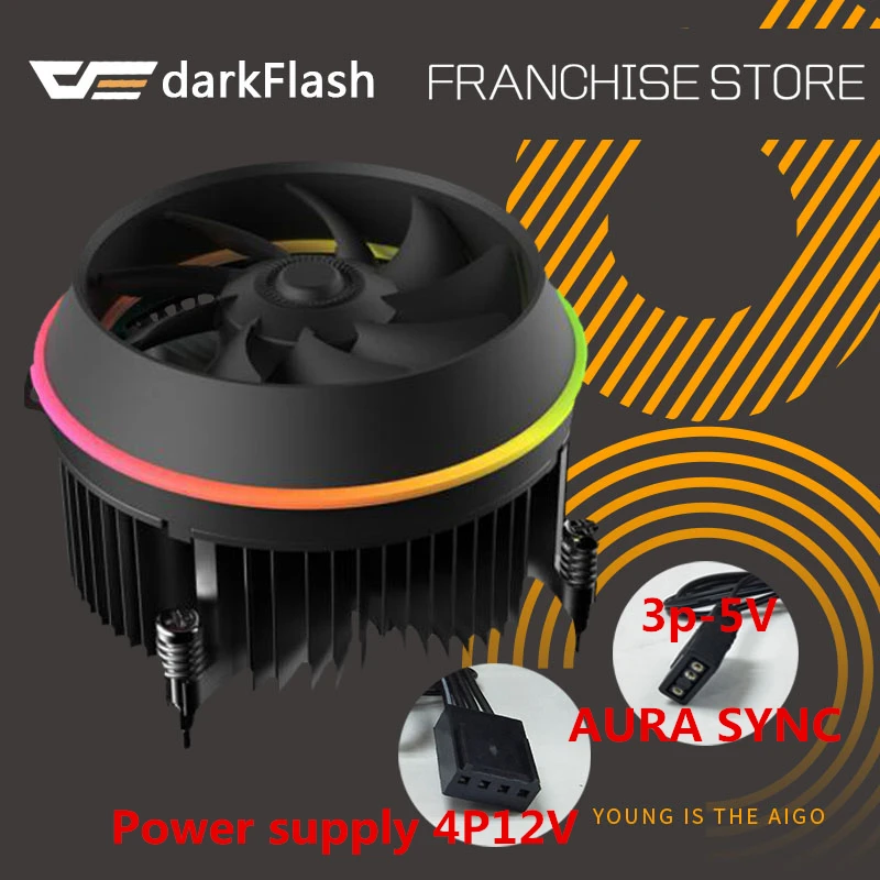 Darkflash العيون وحدة المعالجة المركزية برودة هالة مزامنة 3 p-5 V TDP 280 W PWM 4pin مزدوجة حلقة LED RGB مروحة المبرد برودة ل إنتل LGA 115x Darkflash العيون وحدة المعالجة المركزية برودة هالة مزامنة 3 p-5 V TDP 280 W PWM 4pin مزدوجة حلقة LED RGB مروحة المبرد برودة ل إنتل LGA 115x
