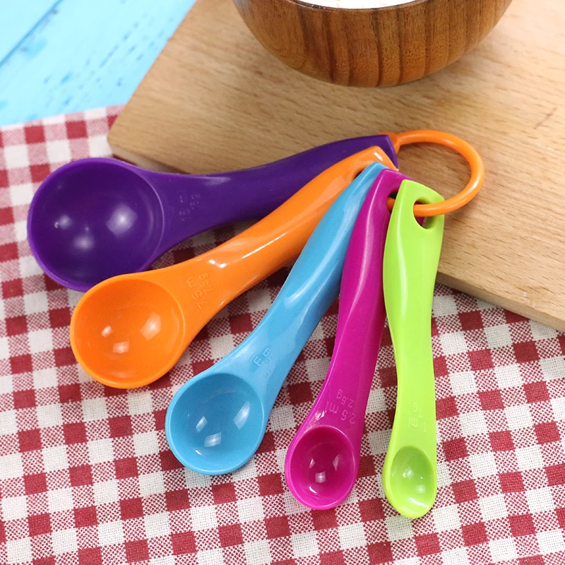 

5pcs/set Colorful Accurate Measuring Spoon Scale Measuring Spoon Tablespoon Milk Powder Spoon Teaspoon Gram Scoop Household New