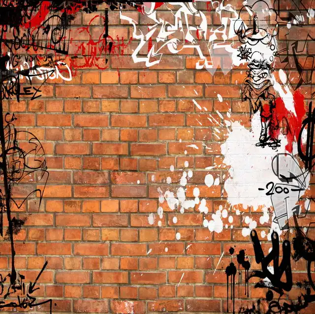 Graffiti Brick Wall Vinyl Backdrops Cloth Digital Printed 