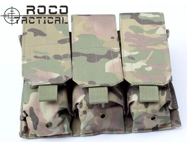 ROCOTACTICAL тройной M4/M16 подсумок для журналов MOLLE тройной подсумок для подсумок Quick Release MOLLE модульный подсумок оливковый Подсумок/ACU/CP - Цвет: CP Multicam