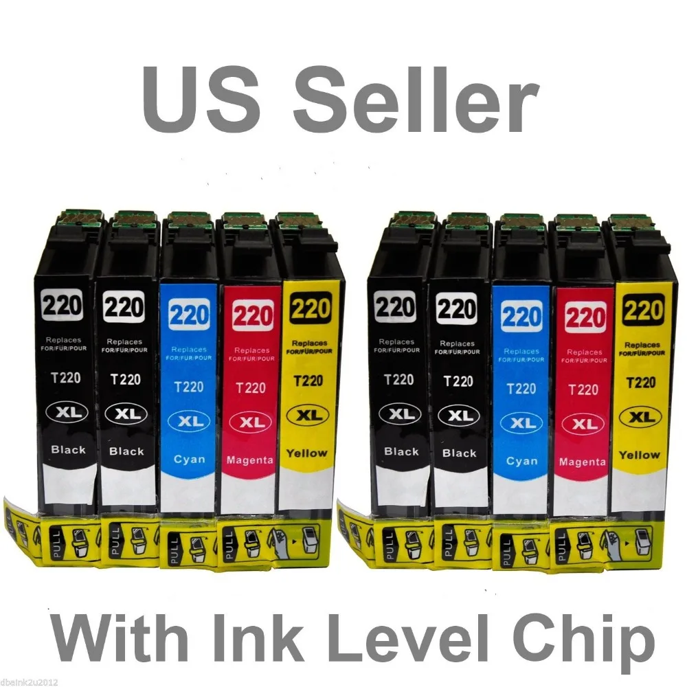 

2015 New [Hisaint] 10 Pk 220 T220 xl Ink Cartridges For Epson XP-320 420 WorkForce 2630 2650 2660
