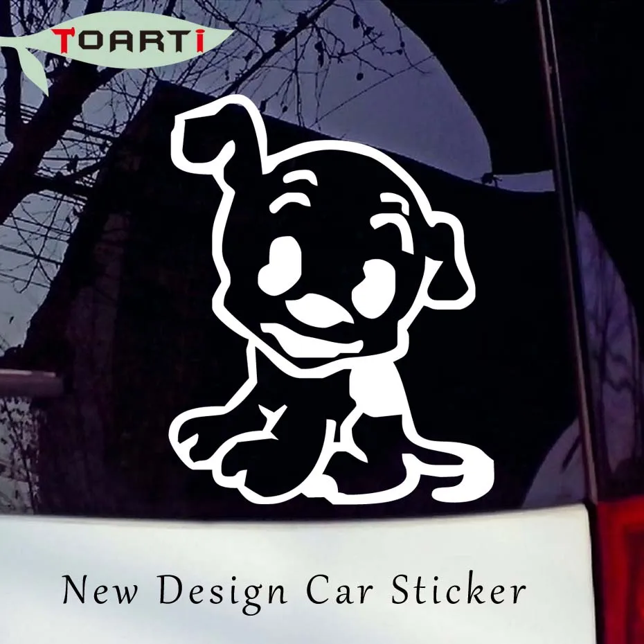 Buy 11*14CM Funny Cute Puppy Car Stickers Window
