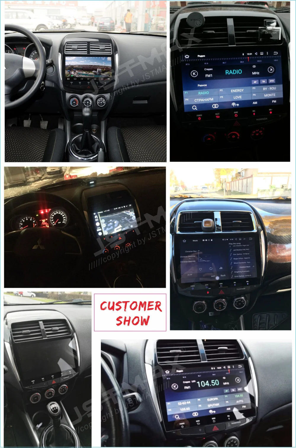 Excellent 10.2" Android 8.0 Octa Core Car GPS Player for Mitsubishi ASX 2010 2011 2012 NO DVD with 4GB +32GB Stereo Radio Audio Head unit 1