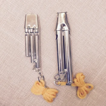 

FREE SHIPPING 1 PCS Stainless steel high-frequency high decibel whistle lifesaving outdoor survival whistle three-tone whistle