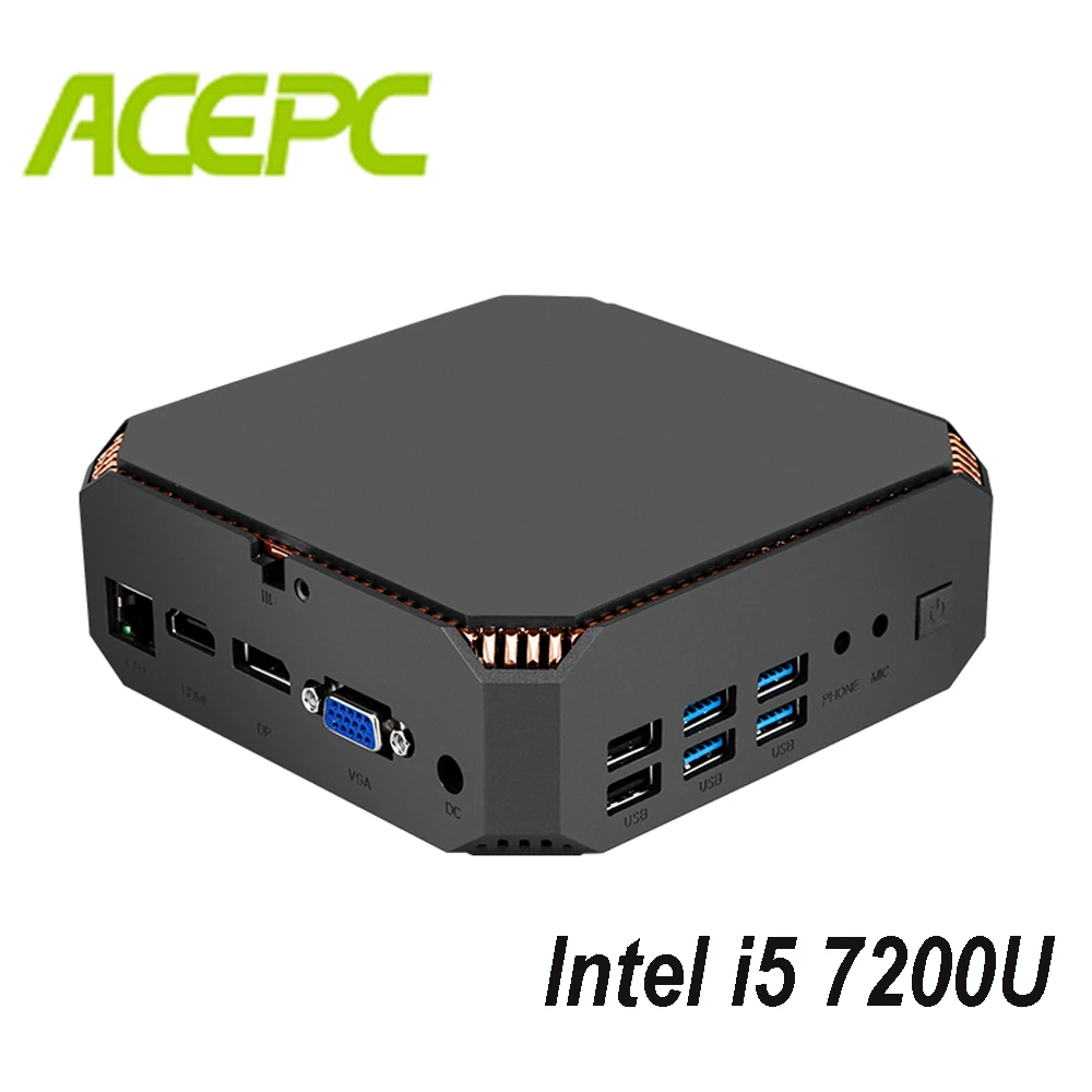 

Fanless Mini PC i5 Kaby Lake CPU Intel Core i5 7200U 2 cores 4 threads 2.5GHZ Dual Brand WIFI Windows Mini Computer Desktop PC