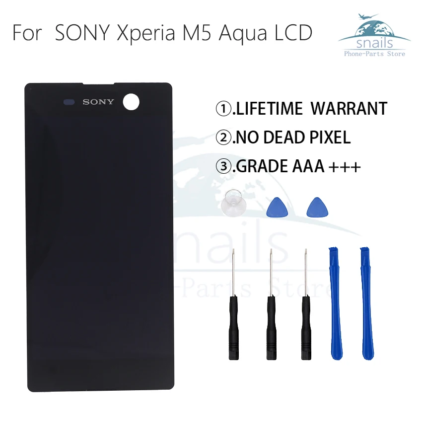 

Grade A For Sony Xperia M5 LCD Display Touch Screen Digitizer For Sony Xperia M5 E5603 E5606 E5653 Display Screen LCD Free Tools