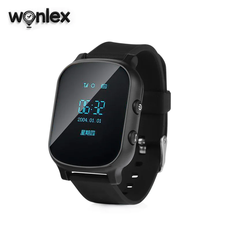 Online Reloj inteligente Wonlex GW700 T58 para adultos mayores y niños, rastreador de llamadas de seguridad SOS, Monitor Anti Pérdida iOS aplicación Android para Unisex