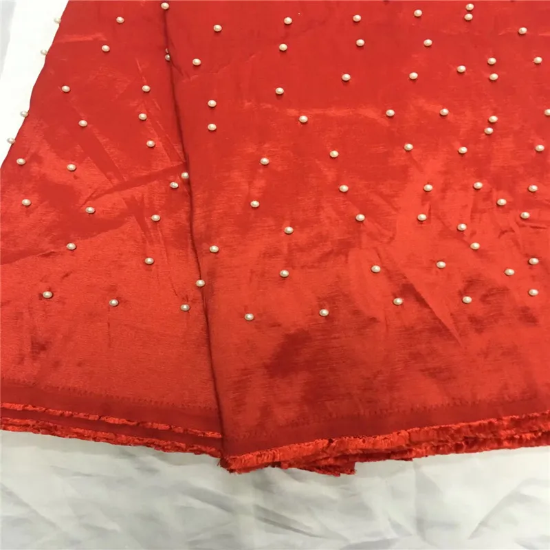 

YJ!Latest high quality African George lace fabric silk george fabric with Beaded decoration ! L60720