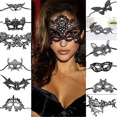 Женские сексуальные кружевные черные маски для вечеринок маски для карнавальный на Хэллоуин венецианские костюмы Карнавальная маска для анонима Марди
