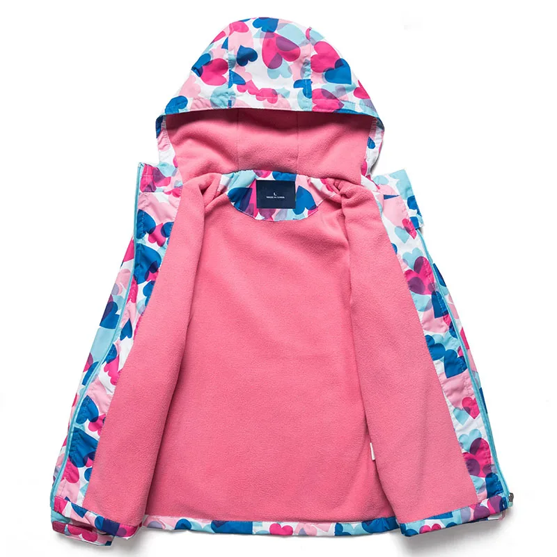 Jaquetas de Cor da Criança Impermeável ao ar Cabolsa com Capuz Meninas Outono Jaqueta Livre Roupas Infantis Esportes Casual lã Quente Outerwear 20 Cheap Jaquetas e casacos