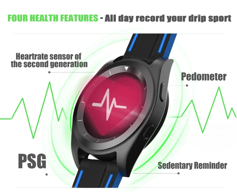 

Original G6 Bluetooth 4.0 Smartwatch Heart Rate Monitor Smart Watch Fitness Tracker Sync for IOS Android SMS Apps Health Watch