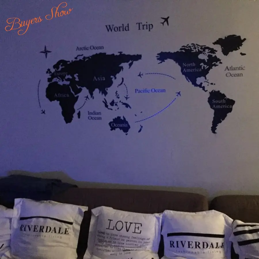 Creative New Design World Map Removable Map Of The World Wall Sticcker For font b Home