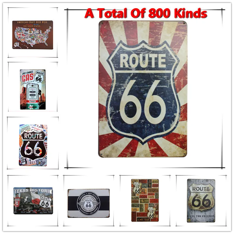 Шикарный домашний бар ROUTE 66 винтажные металлические вывески декор оловянные для