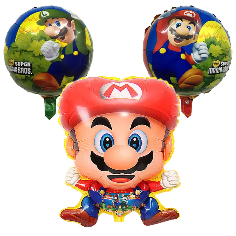5 шт. 60*45 см Супер Марио шары День рождения 18 дюймов красные, синие Mario Bros майлара гелиевые Globos украшение шар поставки