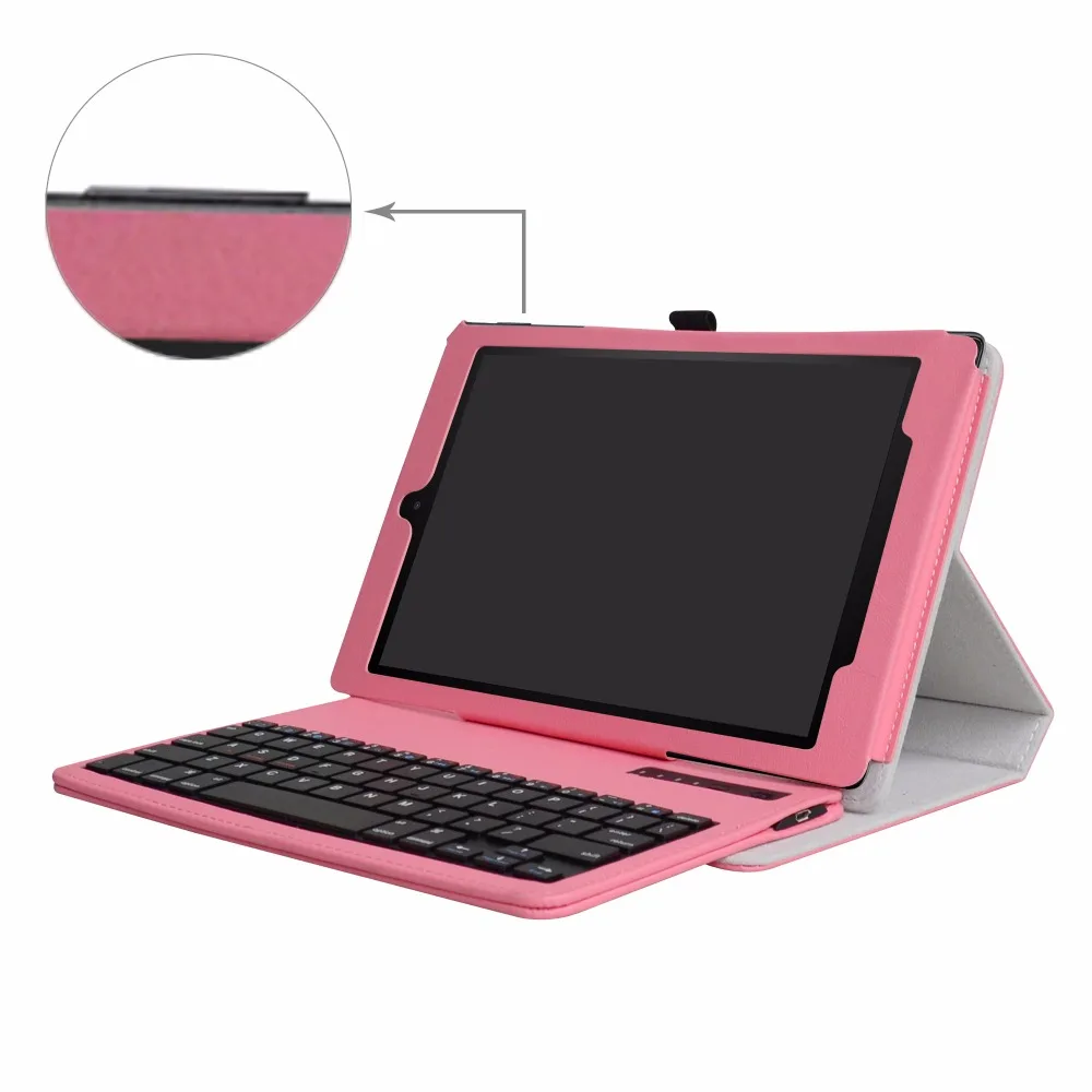 For All-New Amazon Fire HD 10 Tablet Case (7th Generation Removable Bluetooth Keyboard Case Portabl