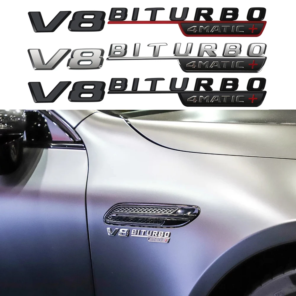 2-20 шт. V8 BITURBO 4matic логотип автомобиля значок на крыло Стикеры для Mercedes Benz AMG E250 E280 E230 E300 CLA CLK GLA GLC GLE GT GLS GL