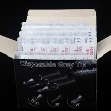 Одноразовые наконечники Иглы для татуировки, насадки круглые и плоские RT FT для тату боди-арта, поставка татуировки, стерильные серые Короткие пластиковые