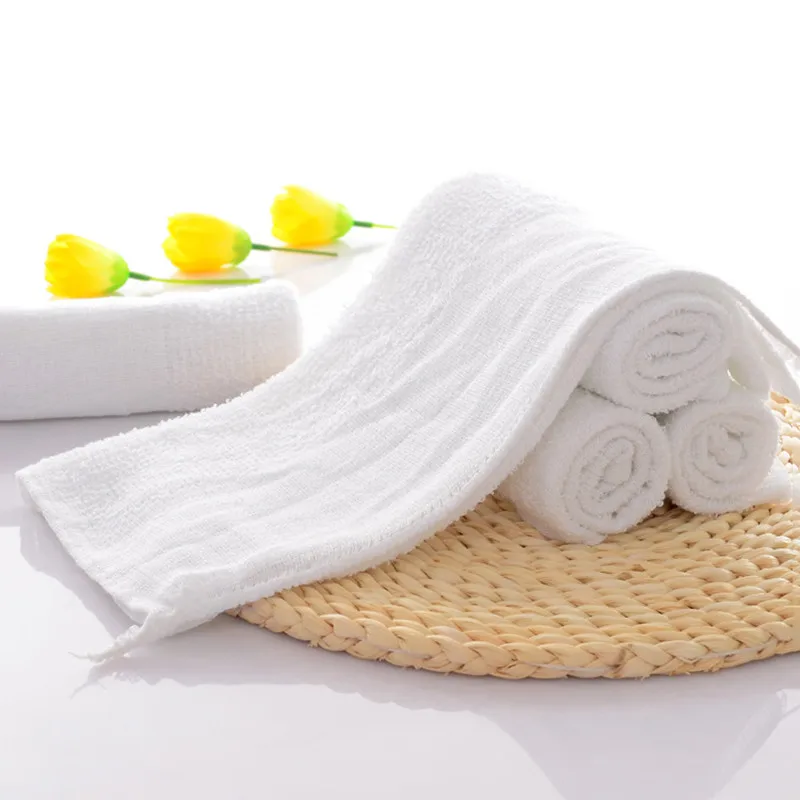 32x68cm Pure White Towel Disposable Hotel Supplies Soft Washcloth Facial Cleansing Drying Bath