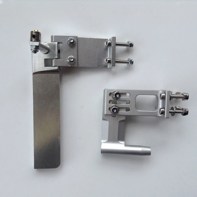 Aluminum Alloy 4mm Soft Shaft Bracket + 95mm Water Suction Rudder/Metal Steering Rudder Kit for