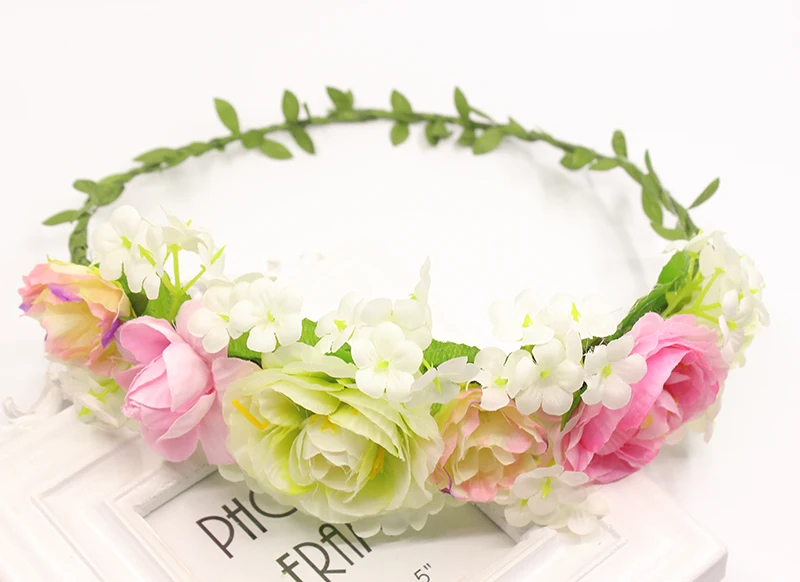 

Cheapest fresh sea beach flowers wreath headdress flower head ornaments bride bridesmaid hair accessories wreath holiday gift
