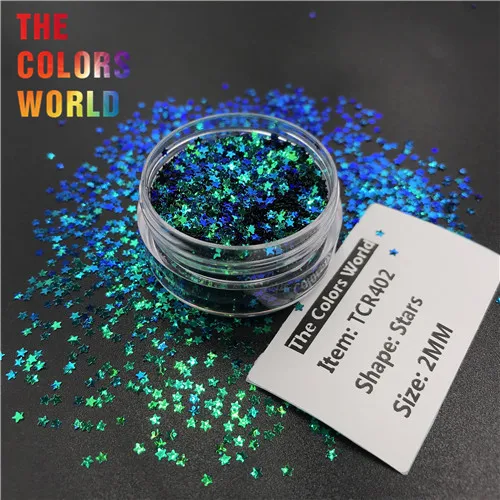 TCT-353 Chameleon Color Star 2MM Nail Glitter Nail Art Decoration Makeup TattooTumblers Crafts DIY Festival Accessories Supplier - Цвет: TCR402   50g