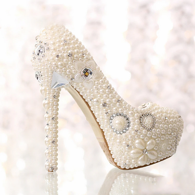 Pompes Plate Pour as Strass forme sur Perlé Chaussures Femme Blanc Picture Mariage Perles Robe Cristal As De Slip Super Haute Embelli Picture Sexy 8xgqt47g