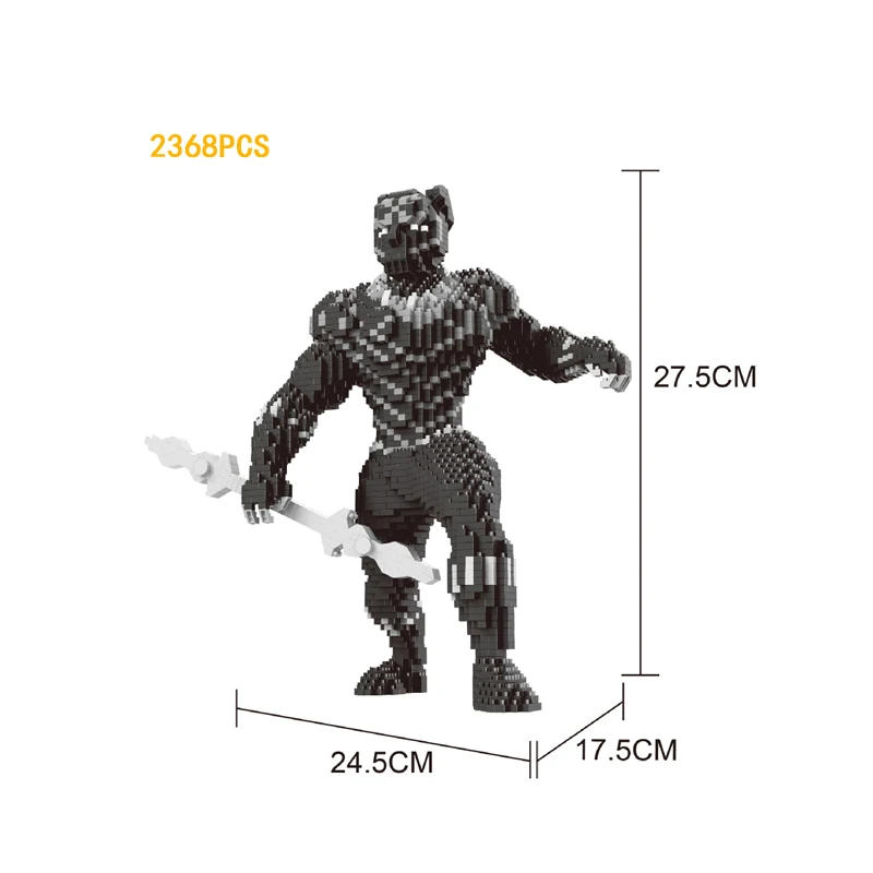 

super heroes marvel figures micro diamond stacking block avenger endgame black Panther nanoblock model brick toys collection