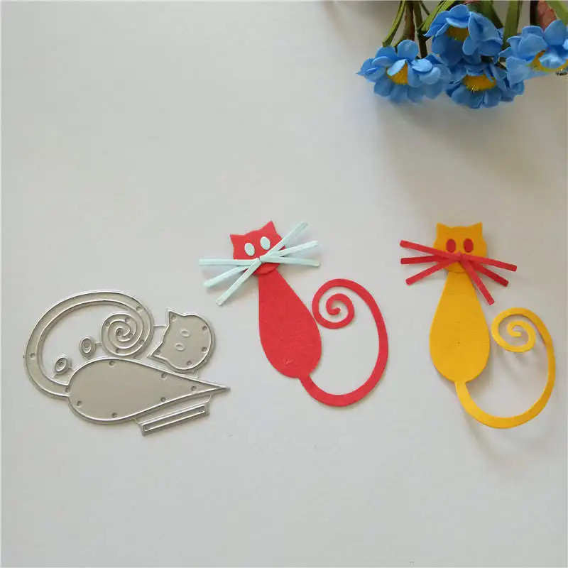 handmade diy animals cats cutting Dies paper craft home decor metal dies Craft Embossing Scrapbooking|Вырубные штампы| |