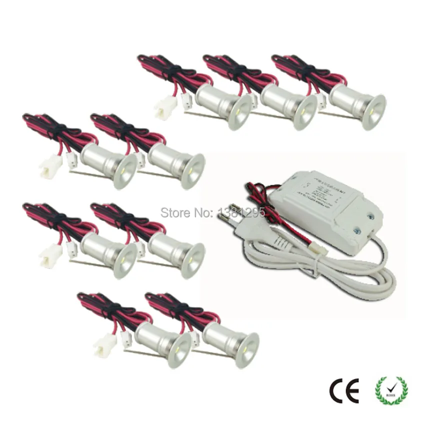  9pcs 1W LED Cabinet Lighting Dimmable Mini LED Lights For Home Kitchen Counter Cupboard Stair Reces - 32921547999