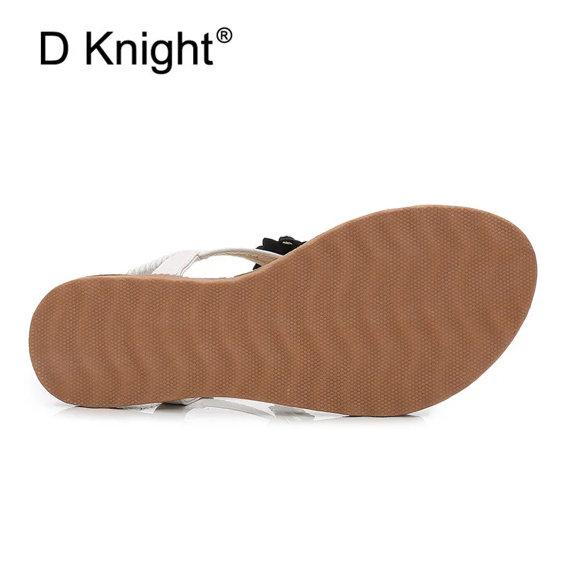 Fashion pu Leather Sandals Women Bohemian Summer Ladies Casual shoes woman Rhinestone Appliques Female Beach Shoes Flat Sandals (19)
