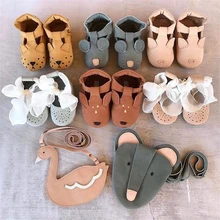 EnkeliBB-chaussures marchettes en cuir véritable pour bébé, chaussures de marque pour nouveau-né pour enfants, Panda/ours/lapin en australie