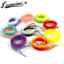 100 см плоские широкие шелковые ленты шнурки градиент цвета ботинки со шнурками кроссовки спортивная обувь кружева 1 пара