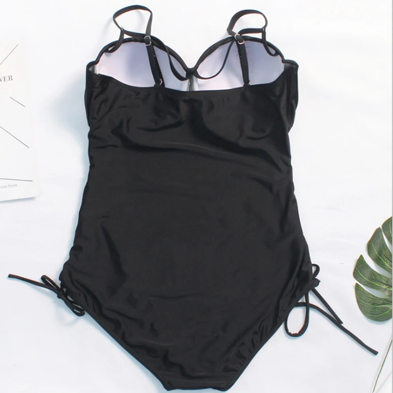 Preise 2018 ein stück badeanzug frauen Große größe einfarbig bademode weibliche monokini Badeanzüge Bademode Bandage plus größe 4XL