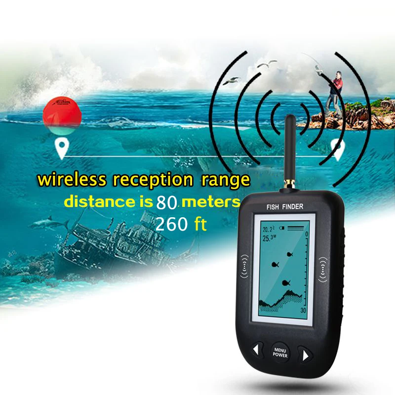 Erchang الذكية المحمولة عمق صياد السمك مع 80 M اللاسلكية الاستشعار سونار السونار Fishfinder ل بحيرة البحر الصيد