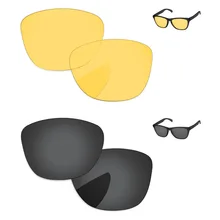 Черный и кристально желтый 2 пары замена линз для Frogskins Солнцезащитные очки Рамка UVA и UVB Защита