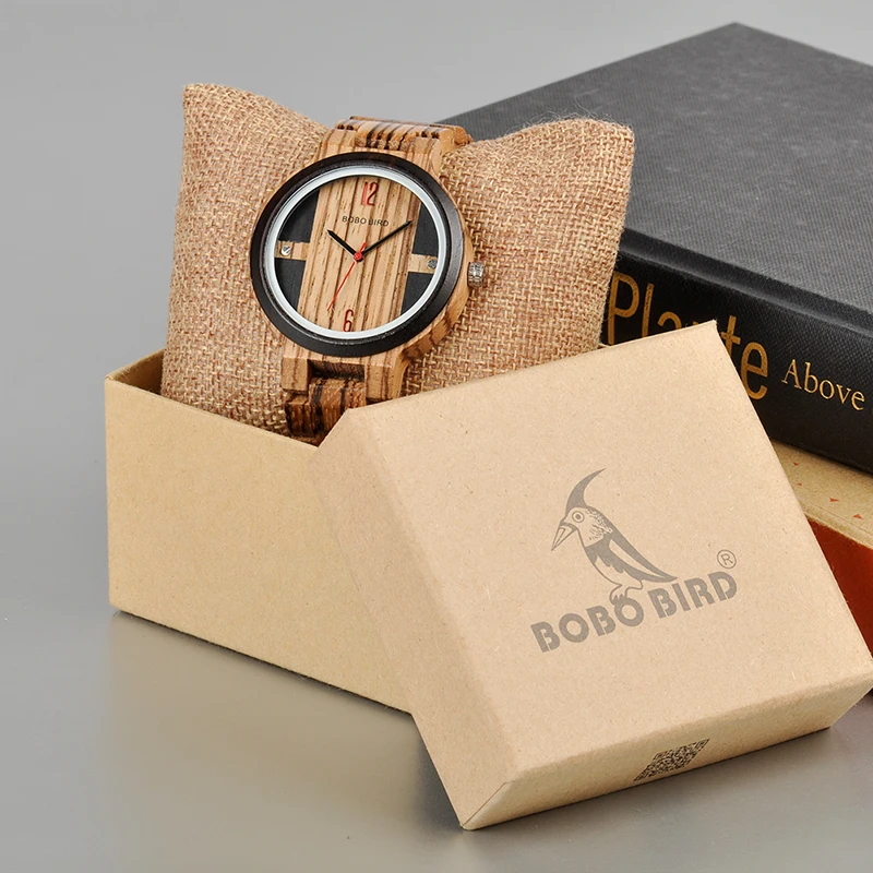 Relogio BOBO BIRD Wood Watch Men Quartz Wristwatches New Design Timepieces For Men and Women Wooden Clock Gift C-Q19