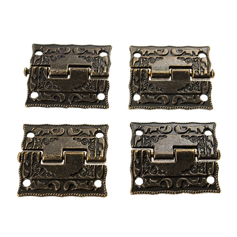 

4pcs 36*23mm Antique Bronze Hinges Door Hinges Cabinet Drawer Jewelry Box Hinge For Furniture Hardware Door Corner Protector