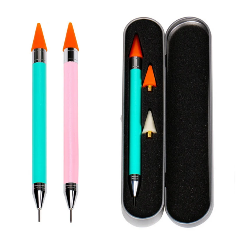 

1 Set Nail Art Tool Diamond Embroidery DIY Diamond Painting Pens Replaceable Wax Head 15CM Double Head Acrylic Point Drill Pen