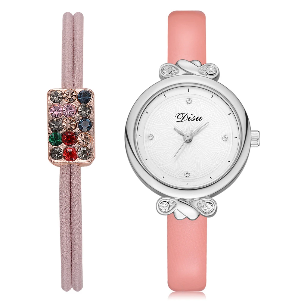 

Hot Sale Women Fashion Watch Slim Serpentine PU Leather watches Ladies Elegant Quartz Wristwatch gift with Rhinestone Bracelet