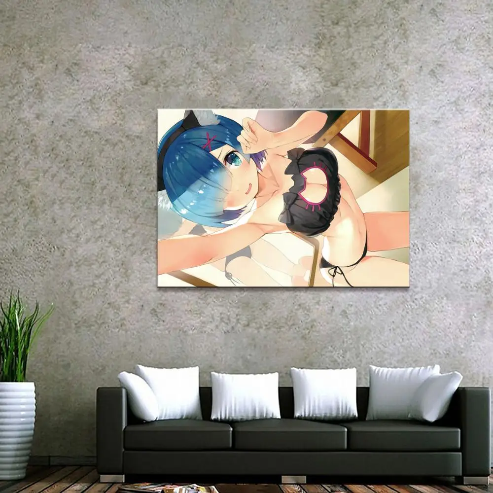 

Home Decor Canvas 1 Piece Cute Sexy Anime Re Life in a Different World from Zero Rem Posters and Prints Painting Home Decoration