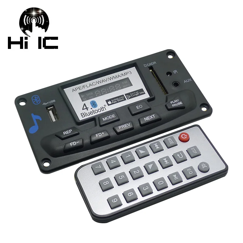 Беспроводной 4 0 Bluetooth аудио приемник APE FLAC MP3 WAV декодер плата синий Iight модуль USB TF