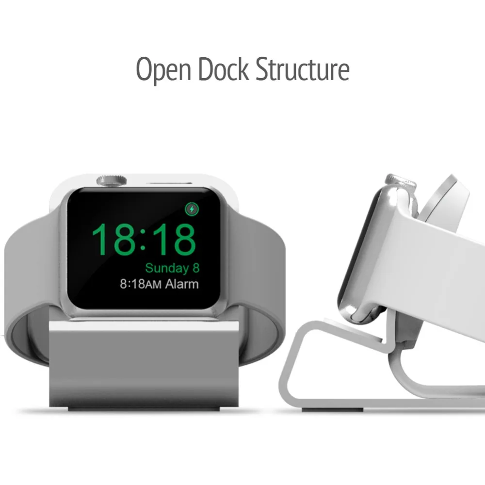 الألومنيوم حامل ل أبل ووتش S1/2/3 منضدة وضع المتكاملة إدارة الكبلات فتحة حامل ل iwatch seriesS1/ 2/3-38 و 42 مللي متر
